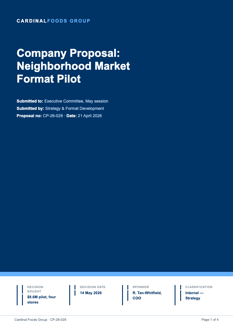 Corporate standard company proposal